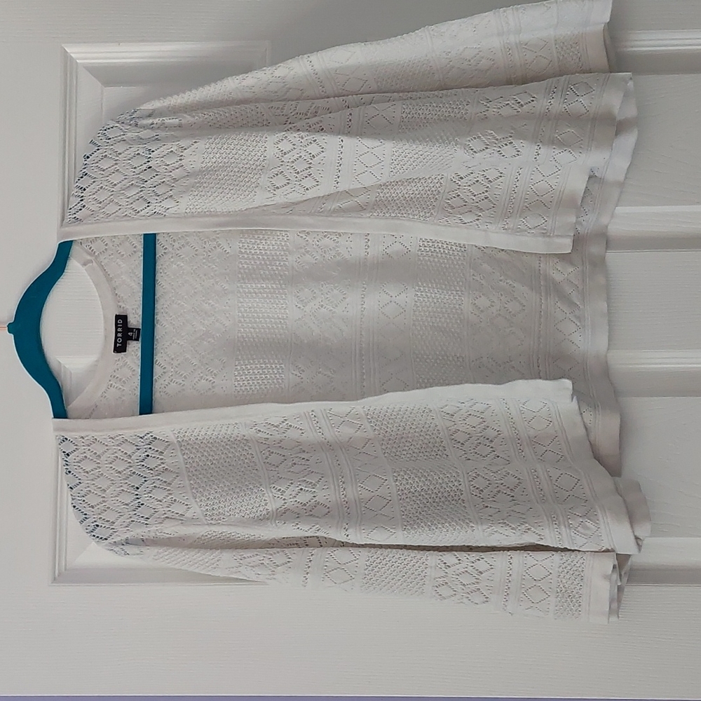 Torrid White Knit Shrug 4x